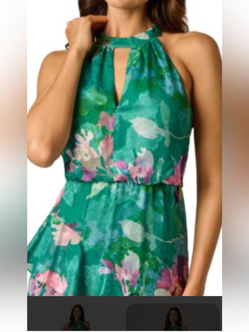 New Adrianna Papell Teal Floral Dress size 10 - Picture 13 of 16
